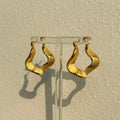 2025 Dazan Summer New 18k Gold Plated Unique Hypoallergenic Stainless Steel Vintage Irregularly Pleated Seaweed Design Earrings