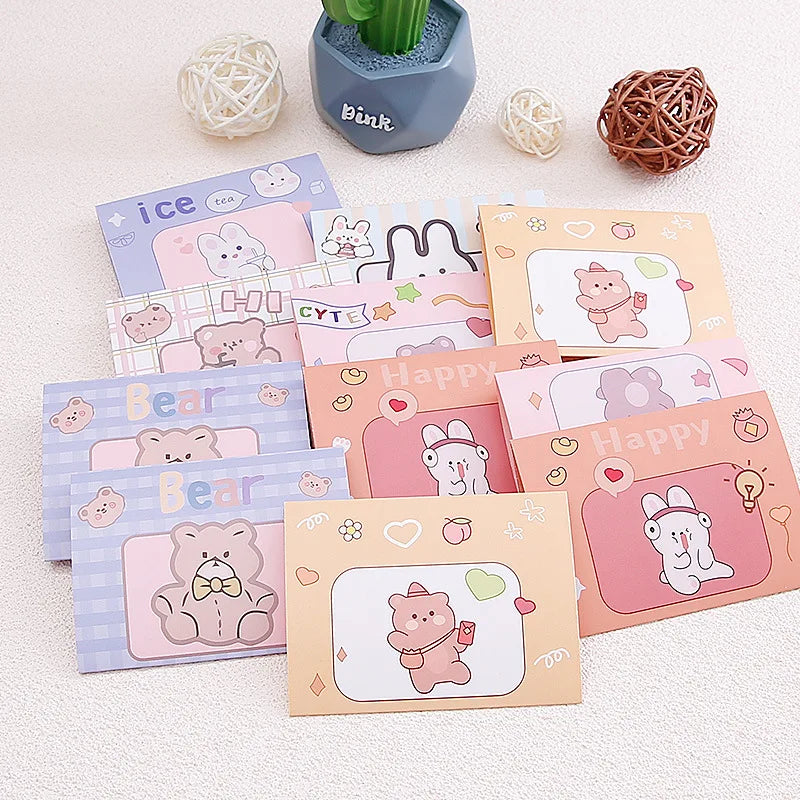 Wholesale Lovely Thank You Card Cartoon Kids Birthday Gift Invitation Cards Cute Animal Greeting Card Envelope