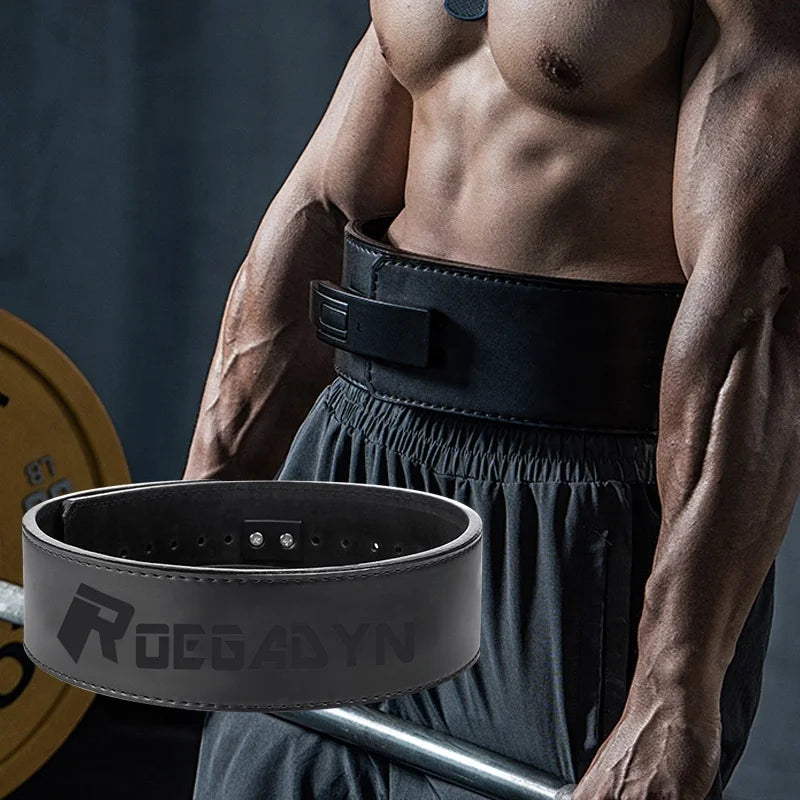 ROEDADYN Gym Endurance Training 10mm  Leather Powerlifting Bodybuilding Belt Lever Deadlifts Squats 13mm Weight Lifting Belt