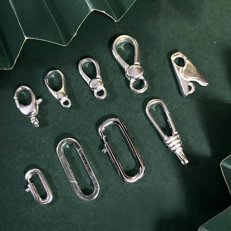 GP Clasp with Lock Safety Buckle S925 Sterling Silver Permanent Jewelry Chains Accessories Making Bracelet Necklace Wholesale