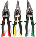 High Quality Professional Chrome Vanadium Steel Blades 3-in-1 Aviation Snips DIY Grade Smooth Serrated Edge Right Left Straight