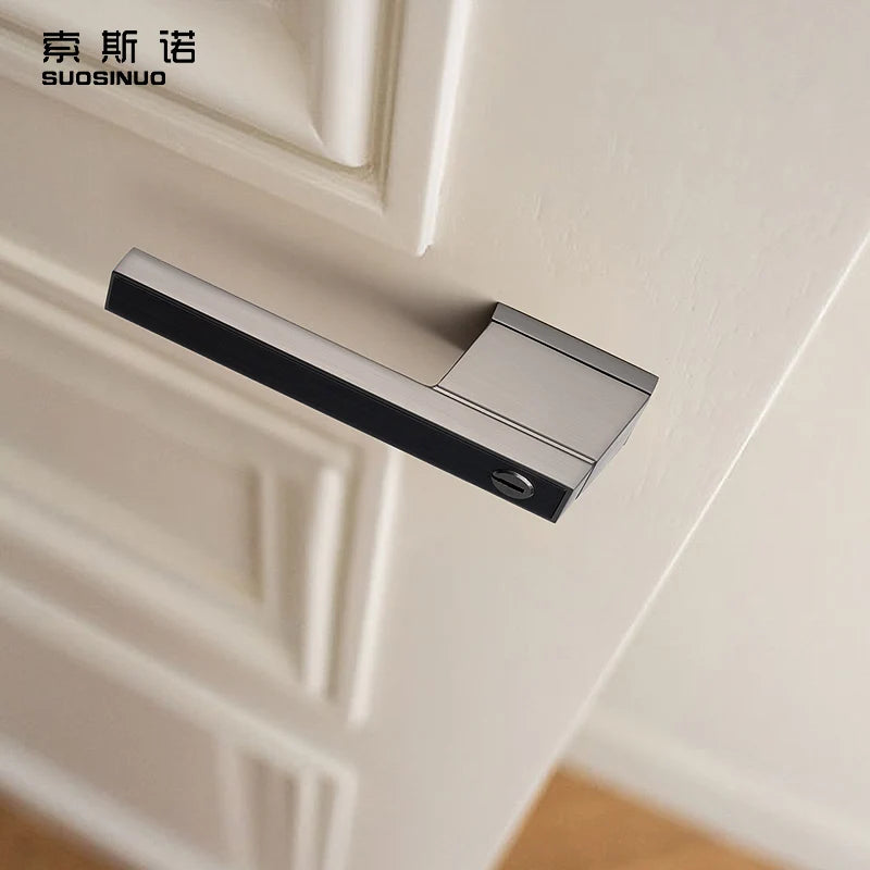 Simple Design Privacy Access Door Knob Black Gray Bathroom Knob High Standard Passage Interior Door Lock Set