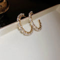 Orecchini 925 Sterling Silver Post Big Circle CZ Crystal Shiny Diamond Hoop Earrings Bling Bling Rhinestone Hoop Earrings