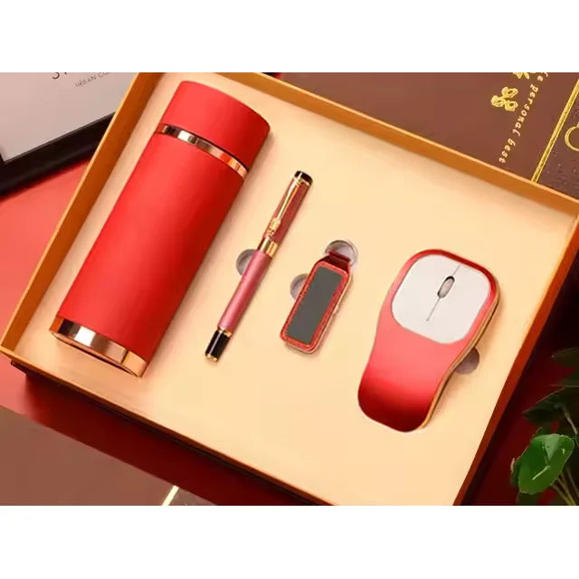 Latest Trending Items Promotional Vacuum Flask USB Mouse Roll Pen Corporate Gifts Set Corporate Office Gifts Box