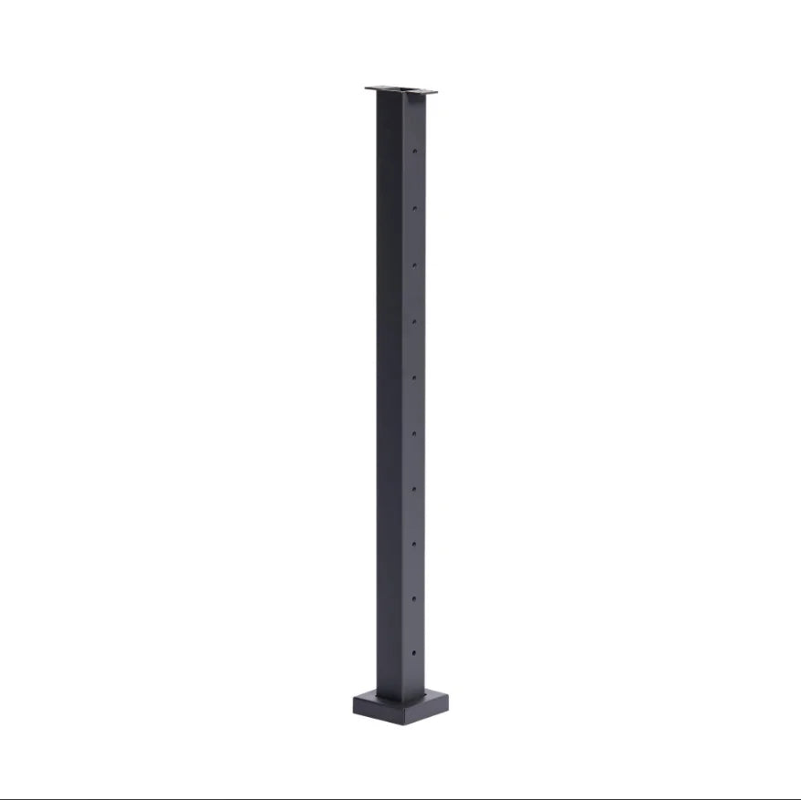 Reilbu Clean Look Anti-Corrosion Top Mounted Matt Black Cable Railing Level Line Post for Deck or Balcony