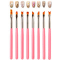 8pcs Nail Art Ombre Brush Gel Polish Painting Dot Pen Gradient Drawing Carving Nail Art Pen Tool