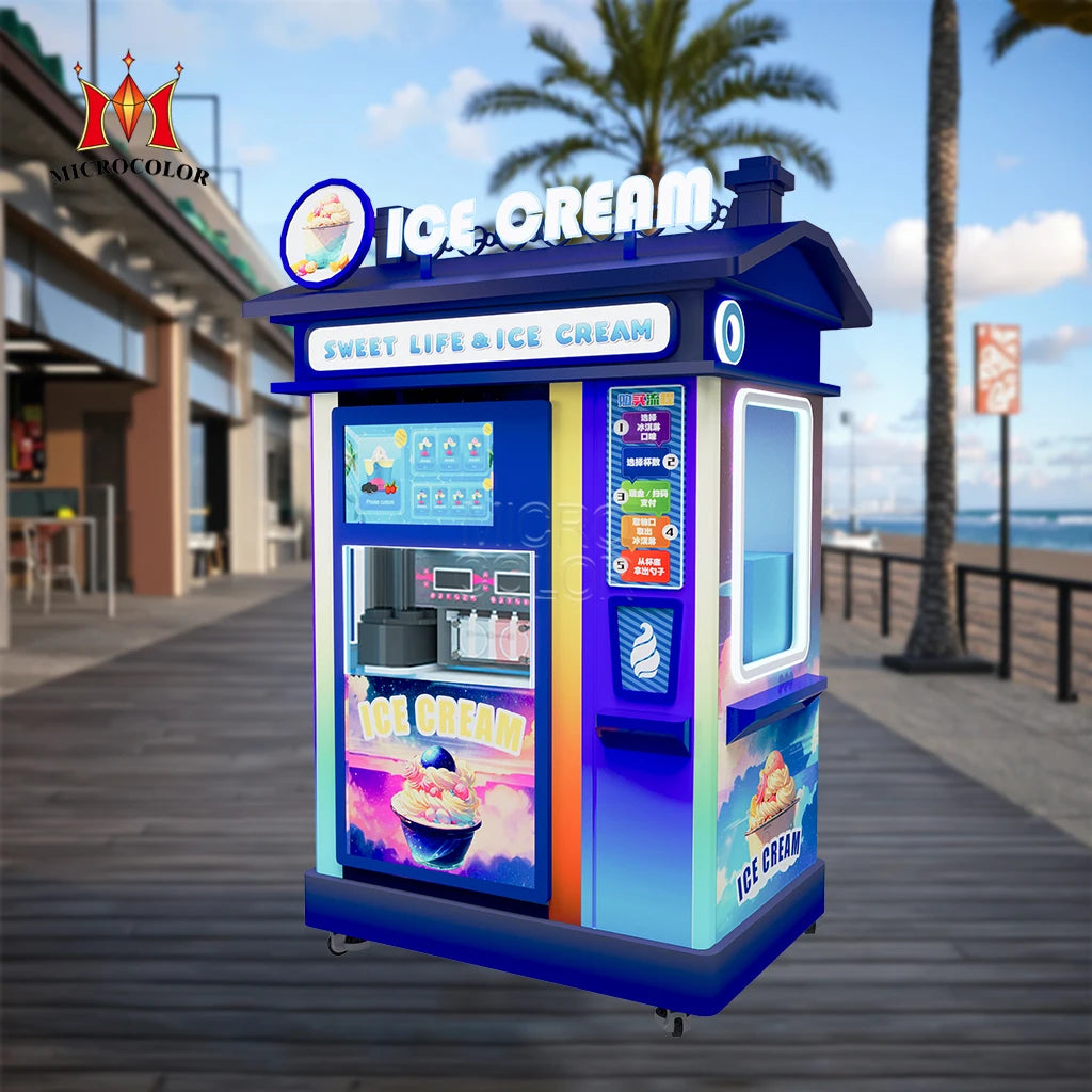 Smart Table Top Commercial Large Capacity Ice Cream Robot Machines Maker Automatic Soft Ice Cream Vending Machine SDK 21.5inch