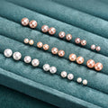 Wholesale Cheap Button Shape 925 Sterling Silver Earring Freshwater Pearl