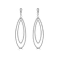 Lab Diamond 4.55 Carat Women's Round Cut Diamond Dangling Chandelier Earrings in 14K White Gold