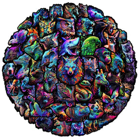 50Pcs Waterproof Not Repeat Cool Aesthetic Neon Style tiger lion Wolf Cat Colorful Jungle Animal Sticker