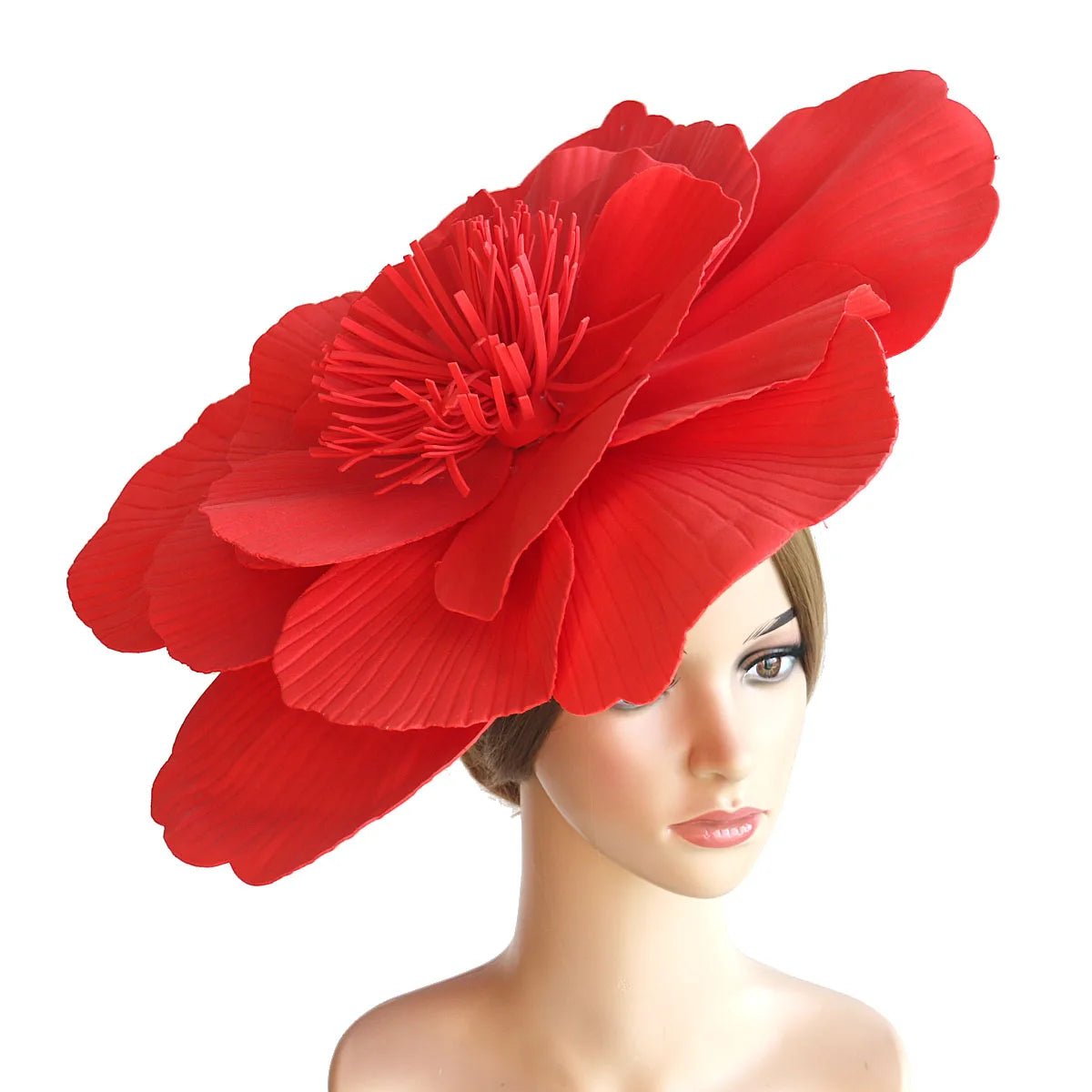 Wholesale Hot Sale Over Large Foam Flower Fascinator Derby Hats Carnival Party Hair Accessories Clip for Women