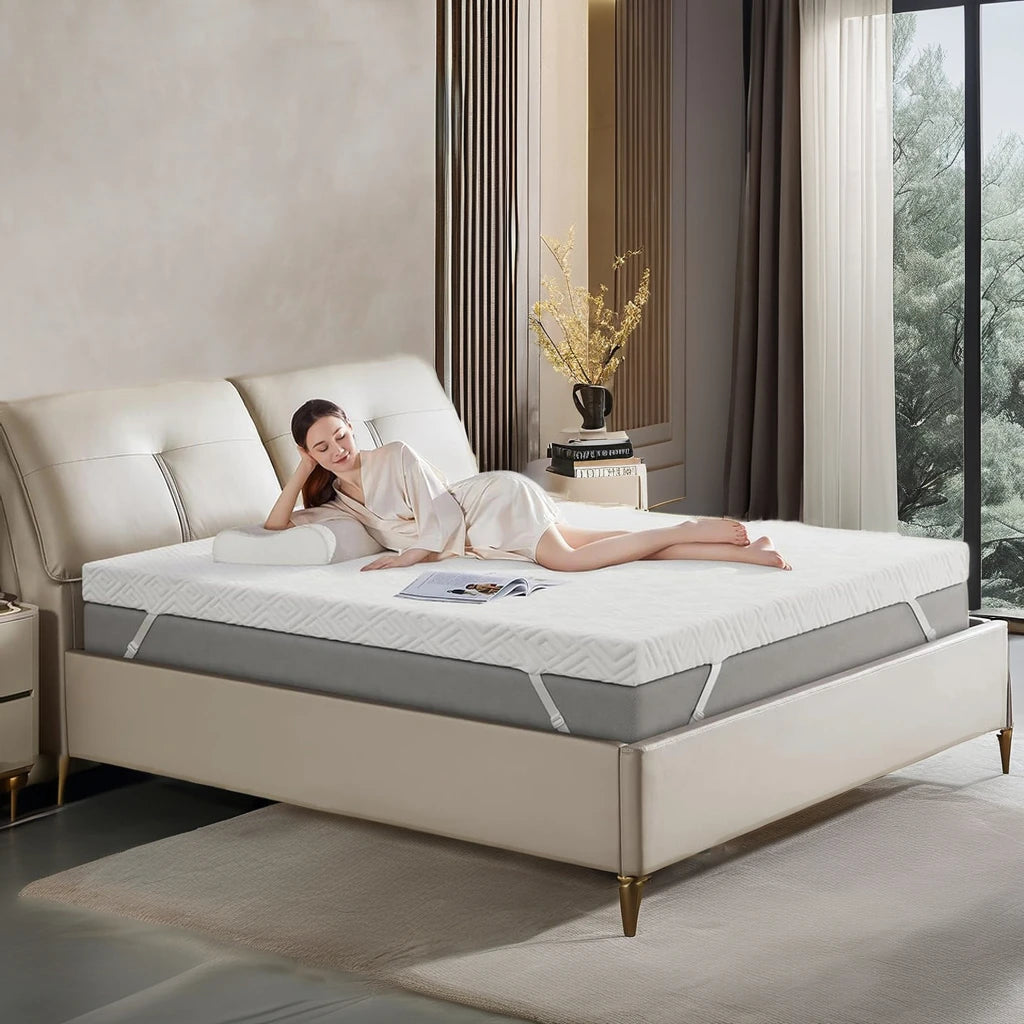 Home Use Firm Gel Infused Ventilated Memory Foam Bed Topper Knitted Technics Back Pain Relief Versatile Mattress Pads Toppers MegaBDM