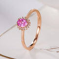 Oval Natural Pink Sapphire Natural Diamond 18k Gold  Gemstone Engagement Rings for Women Jewelry