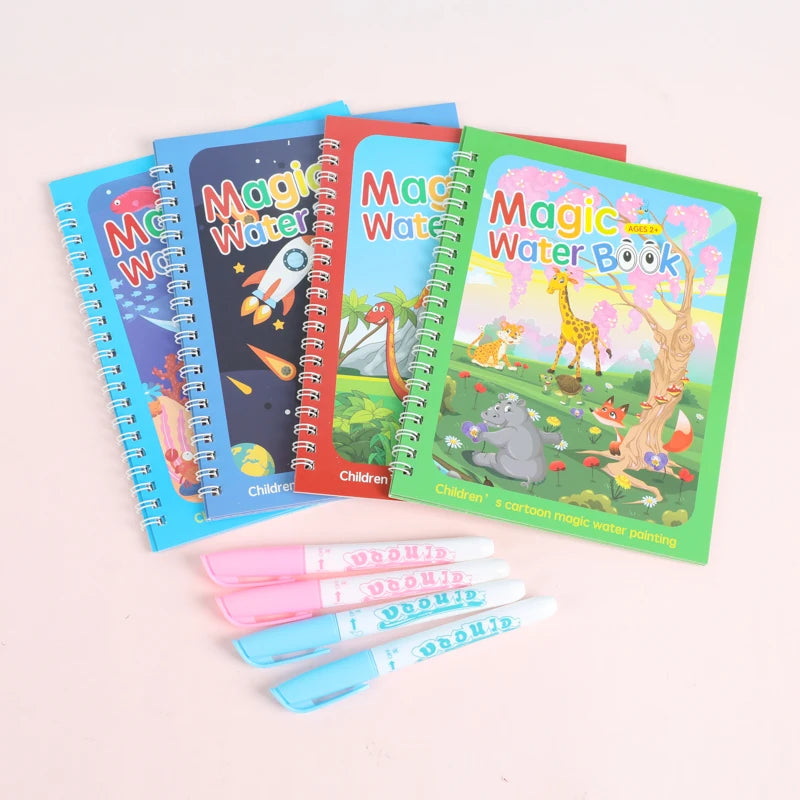 Ready to Ship Colourful Magic Water Books Reusable Drawing Book for Kids Magic Water Doodle Book With Pen