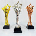 MH-NJ00730 Personalized Souvenirs Gift Factory Wholesale Customize 3 Star Trophy Resin Crystal Trophy