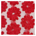 Fashion Wedding Dress 3D Rose Flower Wide Embroidered Cloth Mesh Gauze Embroidery Lace Trim Ribbon Fabric for Women Ladies