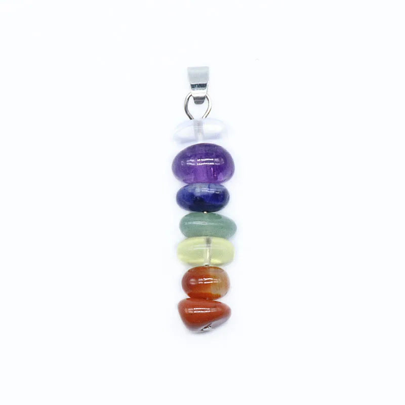 Huiying Healing Crystal Stone Quartz Pendant Necklace 7 Chakras Gemstone Jewelry