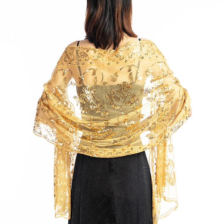 Custom Fashion Lady Sequin Scarf Hijab Luxury Glitter Wedding Scarves Evening Birthday Decoration Party Shawl