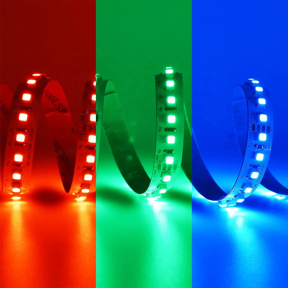 SMD5050 RGB LED Strip 60LED/m Flexible USB 12mm Copper Red Green Blue Yellow Light DC 12V 24V Diode Tape 12v LED Lights