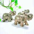 HZ Funny Hand Carved Elephant Figurine Feng Shui Style Pyrite Crystal Jade Model Engraved Business Decor Pyrite Crystal Elephant