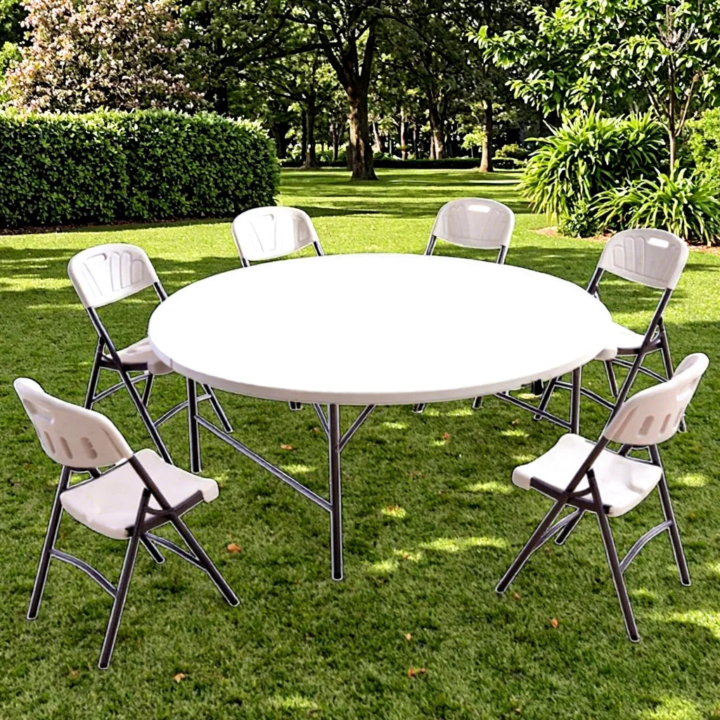 Modern Design HDPE Folding Table Lightweight Stylish Metal Banquet Restaurant Table for Catering Dining Hotels Outdoor Events