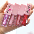 OEM Vegan Crystal Makeup Lip Gloss with Fruit Flavor Wholesale Pink Tube Cute Colorful Lip Oil Featuring Your Logo
