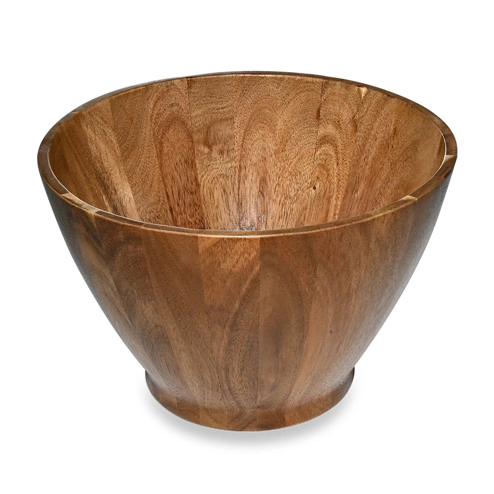 2026 Extra Single Large Bamboo Acacia Eco-Friendly Disposable Customized Serving Bowl for Fruits or Salads