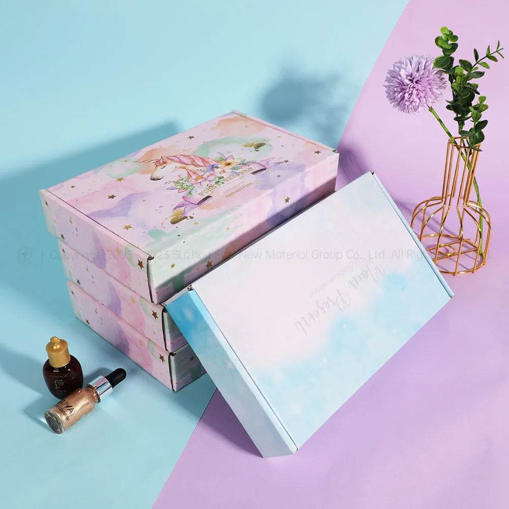 Kraft Paper Box Eco Crafts 250gsm Strong Cardboard Present Boxes Biodegradable for Jewelry Candy Weeding Corrugated Boxes