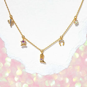 G2590 Wholesale Collier Femme 18K Gold Plated Hat Horse Shoe Cowboy Boot Necklace Charm for Women Fashion Jewelry Necklaces