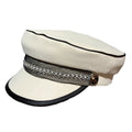 Trendy Fashion Shinny PU Leather Women Captain Sailor Hat Newsboy Baker Boy Beret Fiddler Hat with Pearl
