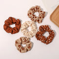 2021 Floral Scrunchy Hair Rope Scrunchies Dark Color Elastic Rubber Band Hair Ties for Girls