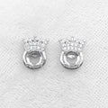 Sterling Silver 5*5mm Semi Mount Stud Earrings Empty Support Blank Claws Setting S925 Base Without Center Stone for DIY Inlay