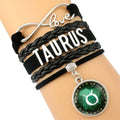 Aries Taurus Gemini Cancer Leo Virgo Libra Scorpio Sagittarius Capricorn Aquarius Pisces 12 Zodiac Fashion Charm Bracelet