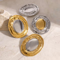 Statement Stainless Steel CC Earrings Luxury Korean 18k Gold Plated Jewelry Two Tone Colorblocked Gold Geometric Earrings