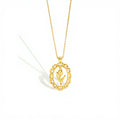 FUAMAY Gold Plated Tulip Jewelry Set Pendant Flower Necklace Beautiful Flower Necklace Chokers for Women Collares De Plata 925