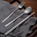 Luxury Hotel Vintage 304 Stainless Steel Chopsticks Make Old Non-slip Chopsticks Spoon and Fork Set Commercial Korean Tableware