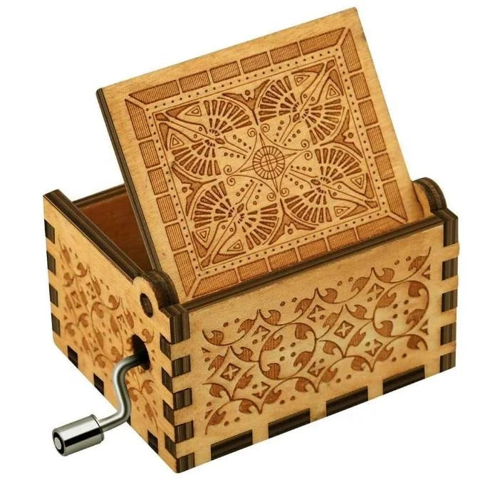 Laser Engraved Vintage Wooden Sunshine Musical Box Gifts for Birthday/Christmas