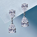 Aimgal Fine Jewelry 925 Silver 18K Gold Plated Lab 8A High Carbon Diamond Water Drop Bride Dangle Earrings Perfect Wedding Gift