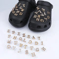 Wholesale Rhinestones DIY Gold Silver Plating 3D Letters Metal Shoe Buckles