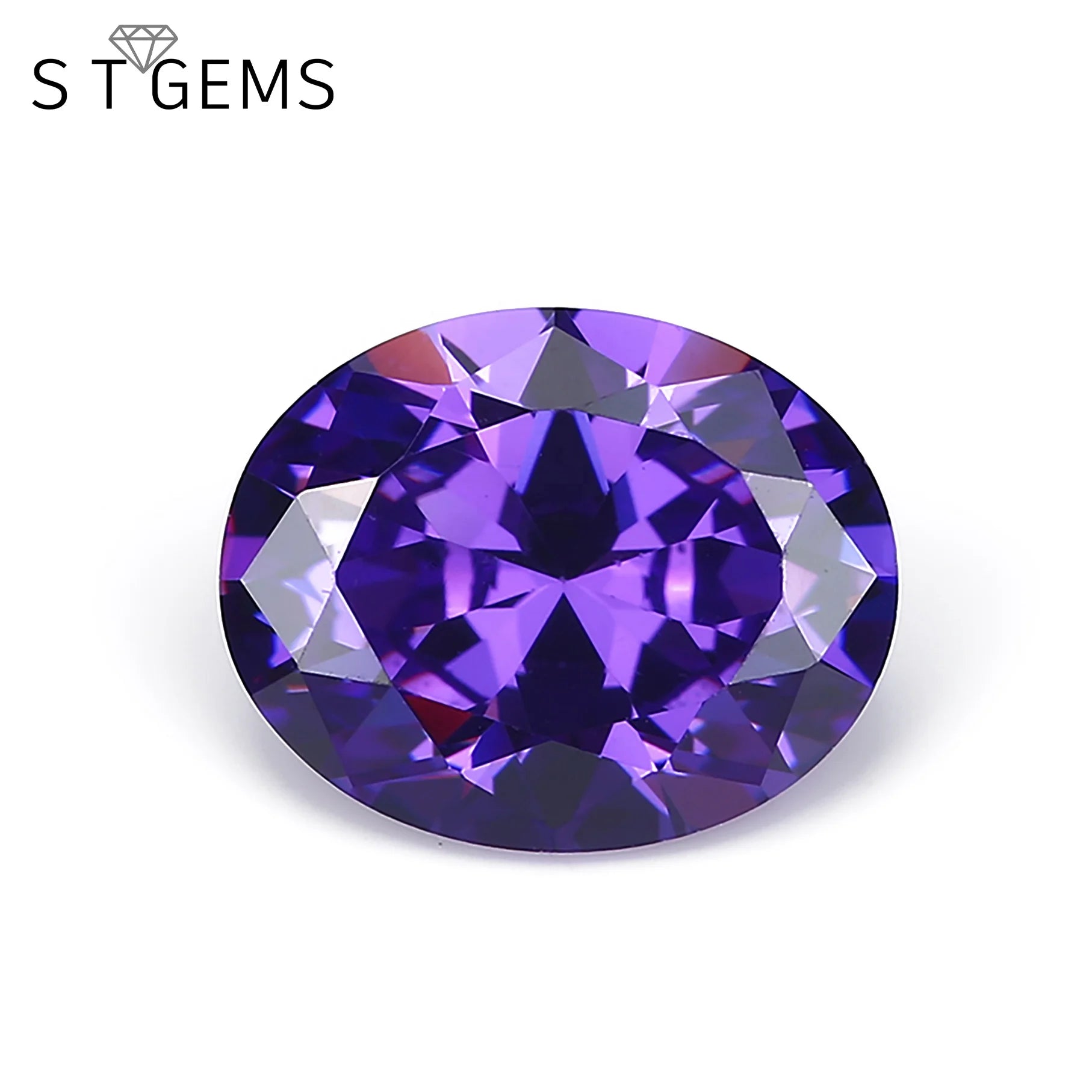 Violet Purple Oval Cut Synthetic Gemstones Cubic Zirconia Price Wholesale Diamond Cut CZ Jewelry Making