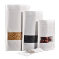 Eco-Friendly Recyclable Kraft Paper Stand Pouch with Zipper Top and Custom Logo for Tea Biscuits Pet Food Packaging