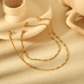 Ins Style 18K Gold Round Floral Bracelet Ankle Chain Sets Minimalist Non Tarnish Waterproof Stainless Steel Jewelry Set Jewlery