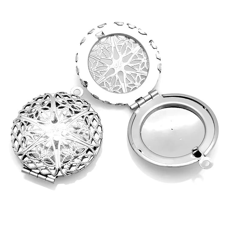 New Fashion DIY Accessories Stainless Steel Round Shape Photo Pendant Necklace Charms Jewelry Findings & Components