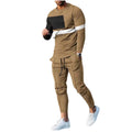 High Quality Men's Color Block Tracksuit 2 Piece Set Long Sleeve Shirt Jogger Pants Streetwear Casual Sweatsuit for Gym Workout