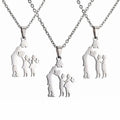 MIENTER Stainless Steel Heart Girl Boy Pendant Necklace Fashion Luxury Cut Pendant Mother's Necklace