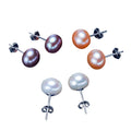Freshwater Pearl  Earring  S925  Sterling Silver Stud Earrings for Wedding 2-11 mm PearlAAA Grade