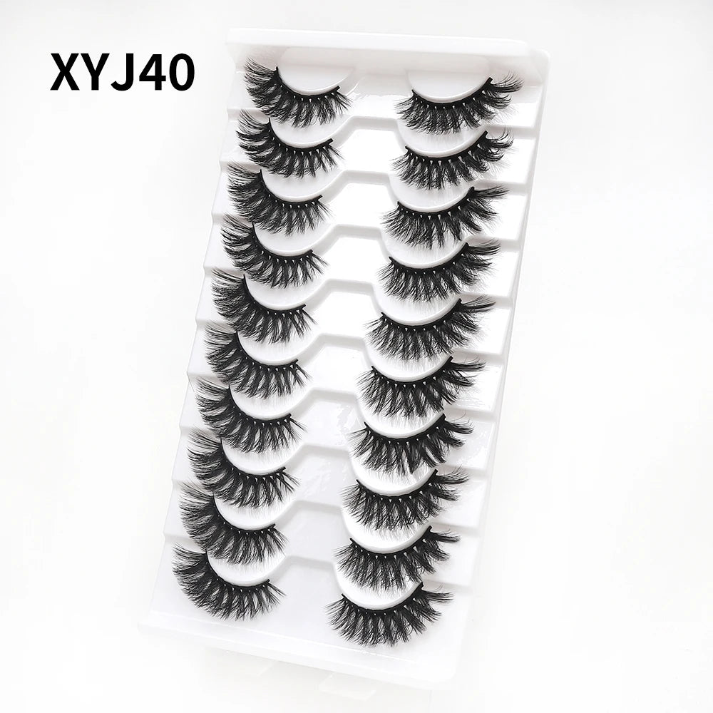 Popular Half Short Eyelashes Mink Clear Band 3d Corner Lashes With Custom Eyelash Packaging 10 Pairs Half Eyelashes Custom Logo