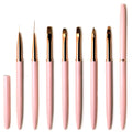 YALIXIN Professional Nail UV Gel Liner 3D Ombre Flat Brush Custom Logo Pink Metal Handle Oval Nylon Hair Stock in Warehouse