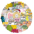100Pcs Inspirational Slogan Colorful Fresh Sticker Label for Home Phone DIY Decor Laptop Luggage Waterproof Stickers