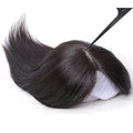 AU LONGFOR Real Hair Top Replacement Wig Piece Natural Bangs Silk Base Cover Gray Hair Topper